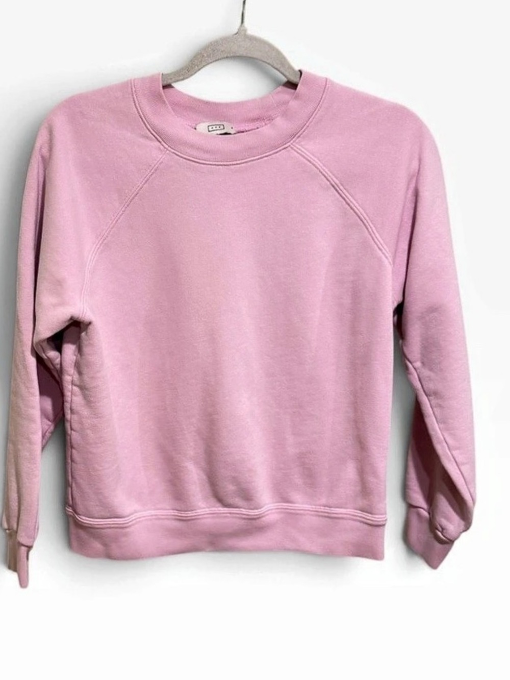 AYR Pink Raglan Crewneck Sweatshirt 100% Cotton French Terry Women's M
